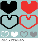 Heart red black white colour.. Heart red black white colour set. Стоковая иллюстрация, агентство Ingram Publishing / Фотобанк Лори