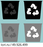 Dustbin with sign utilization pail bucket serene simple shape icon.. Dustbin with sign utilization pail bucket serene simple shape icon set. Стоковая иллюстрация, агентство Ingram Publishing / Фотобанк Лори