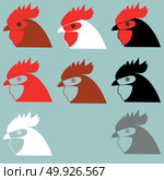 Rooster or cock head icon.. Rooster or cock head icon set. Стоковая иллюстрация, агентство Ingram Publishing / Фотобанк Лори