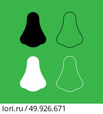 Nose icon  Black and white color set . Nose icon . Black and white color set . Стоковая иллюстрация, агентство Ingram Publishing / Фотобанк Лори