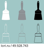 Handle paint brush white black grey icon.. Handle paint brush white black grey icon set. Стоковая иллюстрация, агентство Ingram Publishing / Фотобанк Лори