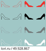 Tie or cravat path and flat style icon.. Tie or cravat path and flat style icon set. Стоковая иллюстрация, агентство Ingram Publishing / Фотобанк Лори