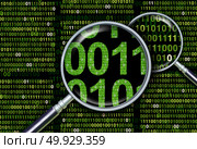 Deep information search as a digital forensics and forensic data analysis or underlying databases as a 3D illustration. Стоковое фото, агентство Ingram Publishing / Фотобанк Лори