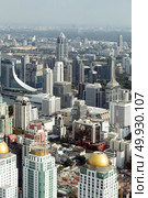 Aerial view of Bangkok cityscape skyline downtown Thailand. Стоковое фото, агентство Ingram Publishing / Фотобанк Лори
