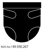 Diaper or nappy black color icon Flat style Simple illustration. Diaper or nappy black color icon Flat style. Стоковая иллюстрация, агентство Ingram Publishing / Фотобанк Лори