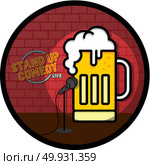 stand up comedy beer theme. stand up comedy beer theme vector art illustration. Стоковая иллюстрация, агентство Ingram Publishing / Фотобанк Лори