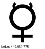 Mercury symbol icon black color. Стоковая иллюстрация, агентство Ingram Publishing / Фотобанк Лори