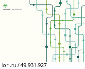 Abstract technology background green color curved lines, dots with copy space. flat design. Vector illustration for cover book, brochure, flyer, poster, magazine, CD cover design, website, app mobile, annual report, T-shirt. Стоковая иллюстрация, агентство Ingram Publishing / Фотобанк Лори