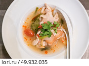 Chicken Tom yum kai spicy soup. Стоковое фото, агентство Ingram Publishing / Фотобанк Лори