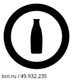 Bottle black icon in circle vector illustration isolated. Стоковая иллюстрация, агентство Ingram Publishing / Фотобанк Лори
