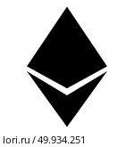 Etherium icon black color vector illustration flat style simple image. Стоковая иллюстрация, агентство Ingram Publishing / Фотобанк Лори