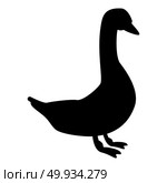 Goose icon black color vector illustration flat style simple image. Стоковая иллюстрация, агентство Ingram Publishing / Фотобанк Лори