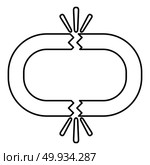 Broken link icon black color vector illustration flat style outline. Стоковая иллюстрация, агентство Ingram Publishing / Фотобанк Лори