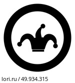 Jester’s cap icon black color vector illustration simple image flat style. Стоковая иллюстрация, агентство Ingram Publishing / Фотобанк Лори