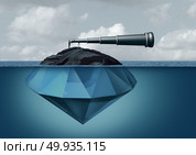 Wealth concept and financial ignorance and a symbol for being unaware of  money opportunities with 3D illustration elements.. Wealth Concept. Стоковое фото, агентство Ingram Publishing / Фотобанк Лори