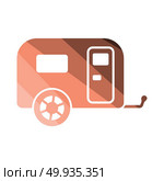 Camping family caravan car  icon. Camping family caravan car  icon. Flat color design. Vector illustration. Стоковая иллюстрация, агентство Ingram Publishing / Фотобанк Лори