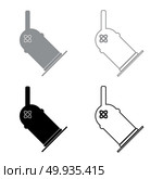 Light projector icon set grey black color outline. Стоковая иллюстрация, агентство Ingram Publishing / Фотобанк Лори