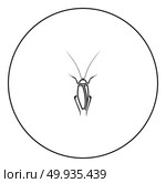 Cockroach icon black color in circle outline vector illustration. Стоковая иллюстрация, агентство Ingram Publishing / Фотобанк Лори