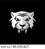 intimidating tiger front view theme logo template. intimidating tiger front view theme logo template vector. Стоковая иллюстрация, агентство Ingram Publishing / Фотобанк Лори