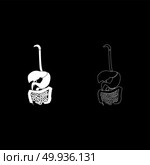 Digestive system icon set white color vector illustration flat style simple image. Стоковая иллюстрация, агентство Ingram Publishing / Фотобанк Лори