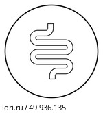 Intestine or bowels icon black color in circle round outline. Стоковая иллюстрация, агентство Ingram Publishing / Фотобанк Лори