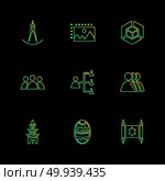 religion , networks , team , science , share , networking , islam , jesus , christan , god , father , islam , prayer , cross , technology , maths , icon, vector, design,  flat,  collection, style, creative,  icons. Стоковая иллюстрация, агентство Ingram Publishing / Фотобанк Лори