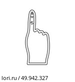 Fans foam finger icon. Thin line design. Vector illustration. Стоковое фото, агентство Ingram Publishing / Фотобанк Лори