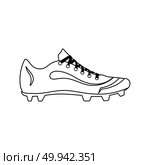 Baseball boot icon. Thin line design. Vector illustration. Стоковое фото, агентство Ingram Publishing / Фотобанк Лори