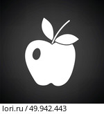 Icon of Apple. Black background with white. Vector illustration. Стоковое фото, агентство Ingram Publishing / Фотобанк Лори