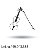 Violin icon. White background with shadow design. Vector illustration. Стоковая иллюстрация, агентство Ingram Publishing / Фотобанк Лори