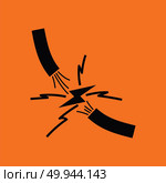 Icon of Wire . Orange background with black. Vector illustration. Стоковая иллюстрация, агентство Ingram Publishing / Фотобанк Лори