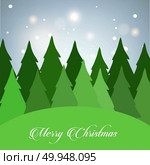 Christmas card with tree and glitters vector. For web design and application interface, also useful for infographics. Vector illustration. Стоковая иллюстрация, агентство Ingram Publishing / Фотобанк Лори
