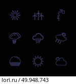 airturbine , sunset , ecology , sun , cloud , rain , weather , icon, vector, design,  flat,  collection, style, creative,  icons , sky , pointer , mouse , tree , enviroment , cloudy,icon, vector, design,  flat,  collection, style, creative,  icons. Стоковая иллюстрация, агентство Ingram Publishing / Фотобанк Лори