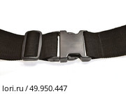 black plastic buckle on strap isolated on white. Стоковое фото, агентство Ingram Publishing / Фотобанк Лори