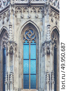 Ancient window glass of the Catholic Church. Стоковое фото, агентство Ingram Publishing / Фотобанк Лори