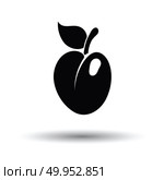 Icon of Plum . White background with shadow design. Vector illustration. Стоковая иллюстрация, агентство Ingram Publishing / Фотобанк Лори