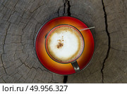 cup of art coffee on the wood background. Стоковое фото, агентство Ingram Publishing / Фотобанк Лори