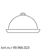 Restaurant  cloche icon. Thin line design. Vector illustration. Стоковая иллюстрация, агентство Ingram Publishing / Фотобанк Лори
