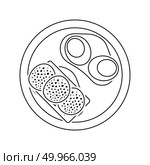 Omlet and sandwich icon. Thin line design. Vector illustration. Стоковая иллюстрация, агентство Ingram Publishing / Фотобанк Лори