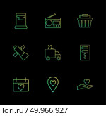 radio , truck  , navigation , calender , safe , sattelite  ,computer ,icon, vector, design,  flat,  collection, style, creative,  icons. Стоковая иллюстрация, агентство Ingram Publishing / Фотобанк Лори