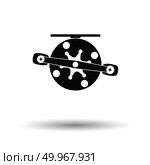 Icon of Fishing reel . White background with shadow design. Vector illustration. Стоковая иллюстрация, агентство Ingram Publishing / Фотобанк Лори