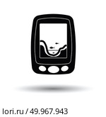 Icon of echo sounder  . White background with shadow design. Vector illustration. Стоковая иллюстрация, агентство Ingram Publishing / Фотобанк Лори
