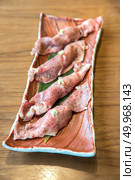 Sushi hida A5 wagyu beef, groumet japanese cuisine. Стоковое фото, агентство Ingram Publishing / Фотобанк Лори