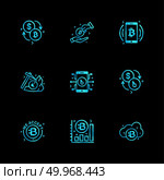 Bit coin , crypto currency , mobile , dollar ,money ,share , axe , graph , rate , cloud , share , icon, vector, design,  flat,  collection, style, creative,  icons. Стоковая иллюстрация, агентство Ingram Publishing / Фотобанк Лори