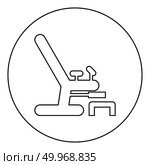 Gynecological chair icon black color in round circle outline vector illustration. Стоковая иллюстрация, агентство Ingram Publishing / Фотобанк Лори
