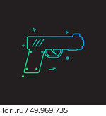 gun pistol police weapon icon vector design. Стоковая иллюстрация, агентство Ingram Publishing / Фотобанк Лори