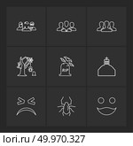 rip , spider ,groups , halloween , rip , graveyard , horror , pumpkin , grave , cross , bat , scary , scare , candy , rip , horror , night , spider , icon, vector, design,  flat,  collection, style, creative,  icons. Стоковая иллюстрация, агентство Ingram Publishing / Фотобанк Лори