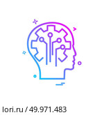 Artificial brain circuit intelligence icon vector design. Стоковая иллюстрация, агентство Ingram Publishing / Фотобанк Лори