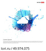 Cloud Lightening Icon - Watercolor Background. Стоковая иллюстрация, агентство Ingram Publishing / Фотобанк Лори