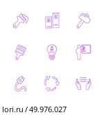 brush , hammer , bulb , hardware , tools , constructions , labour , icon, vector, design,  flat,  collection, style, creative,  icons , wrench , work , . Стоковая иллюстрация, агентство Ingram Publishing / Фотобанк Лори